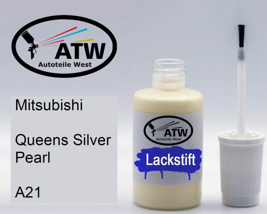 Mitsubishi, Queens Silver Pearl, A21: 20ml Lackstift, von ATW Autoteile West.